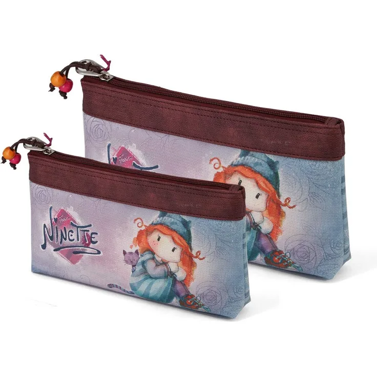 Forever Ninette Origin-Set von Zwei Kosmetiktaschen Kosmetiktäschchen, 26 cm, Blue