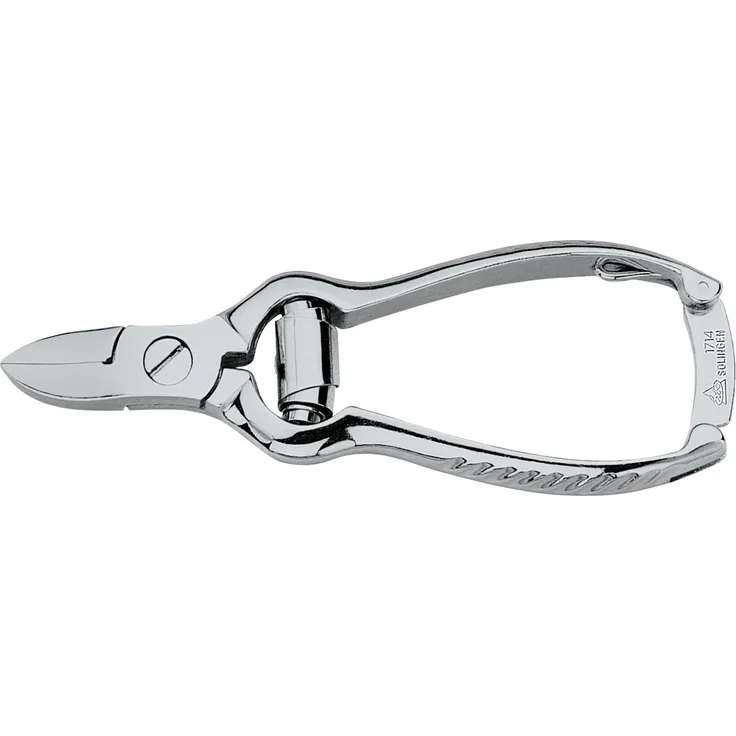 Erbe Pufferfederzange vernickelt 11,5 cm, zum Präzisen Kürzen von harten Finger- und Fußnägeln, mit Schenkelverschluss, aus vernickeltem Stahl