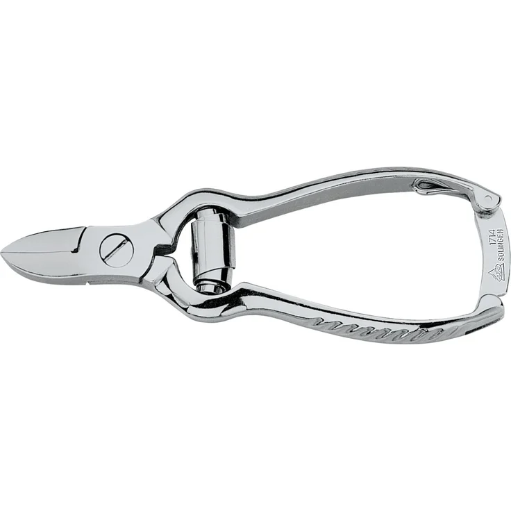 Erbe Pufferfederzange vernickelt 11,5 cm, zum Präzisen Kürzen von harten Finger- und Fußnägeln, mit Schenkelverschluss, aus vernickeltem Stahl