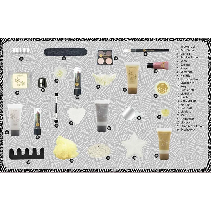 Beauty & Wellness Beauty Adventskalender, Für Damen, Gesichts- und Körperpflege, dekorative Kosmetik, Zum Hinstellen