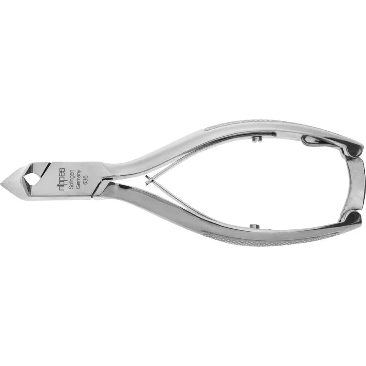 Nippes Kopfschneider Fußnagelzange 14 cm vernickelt,, mit um 90° gedrehter Spitze, für präzises & feines Arbeiten, aus gehärtetem Stahl