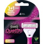 Wilkinson Sword Quattro for Women Rasierklingen für Damen Rasierer, 4 Stück