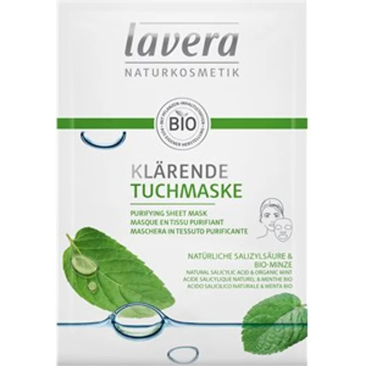 Lavera Gesichtspflege Faces Masken Natürliche Salizylsäure & Bio-Minze Klärende Tuchmaske 21 ml