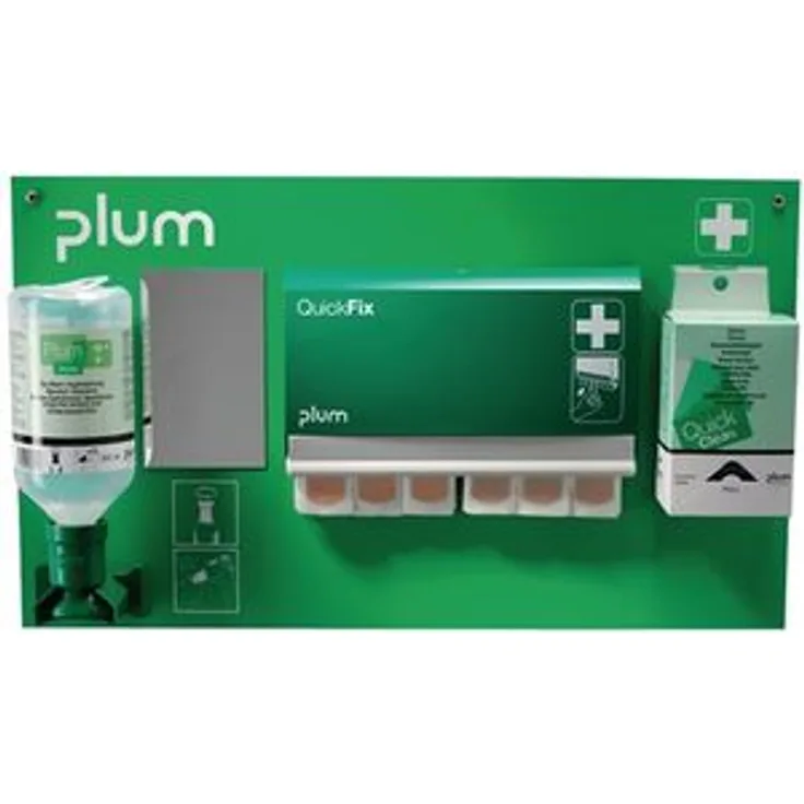 Plum Erste-Hilfe-Station All-in-One, Augenspülung & Pflasterspender & Wundreiniger
