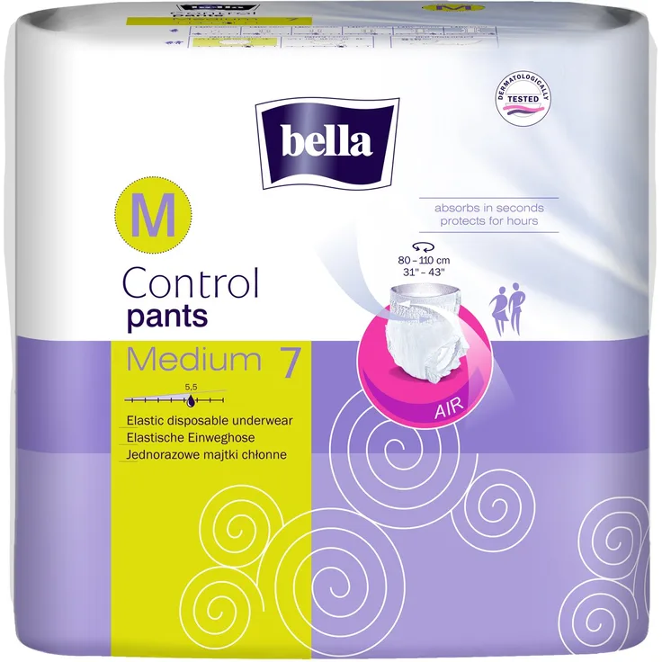 Bella Control Pants Medium Einweghose für mittlere bis schwere Blasenschwäche. Größe Medium, 1er Pack (1 x 7 Stück), Komfort