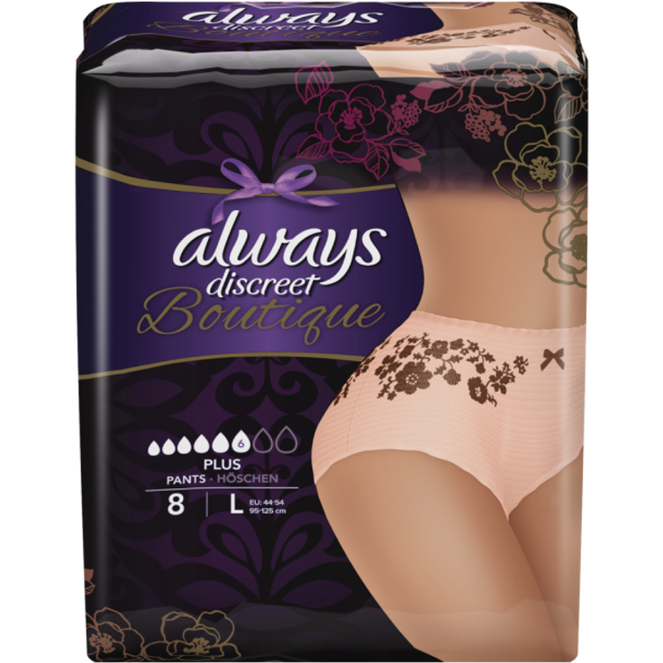 Always Discreet Boutique Inkontinenz Pants Plus L 8 Stück