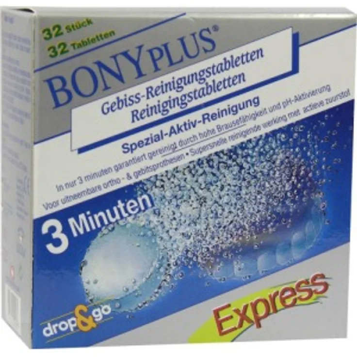 Bonyplus Reinigungsbrausetabletten 32 Stück, für hygienische & saubere Prothesen