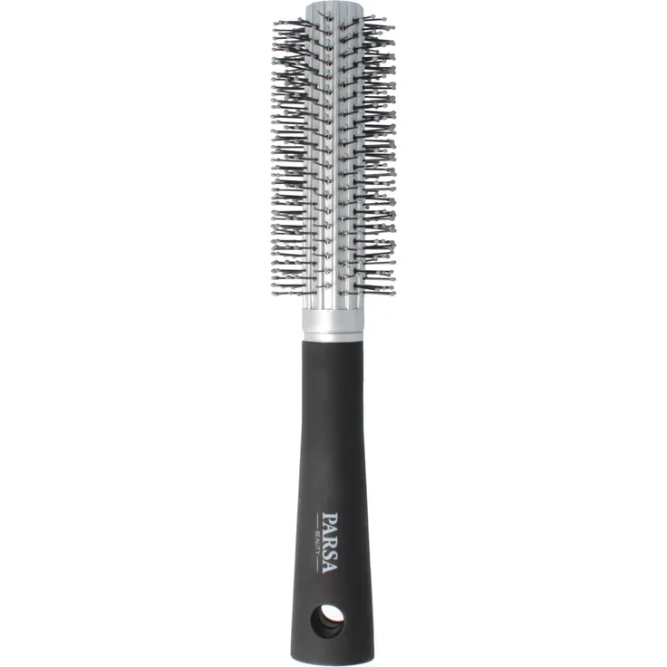 Parsa Beauty Haarbürste Trend Line Rundföhn Bürste Mit Kunststoffpins Silber