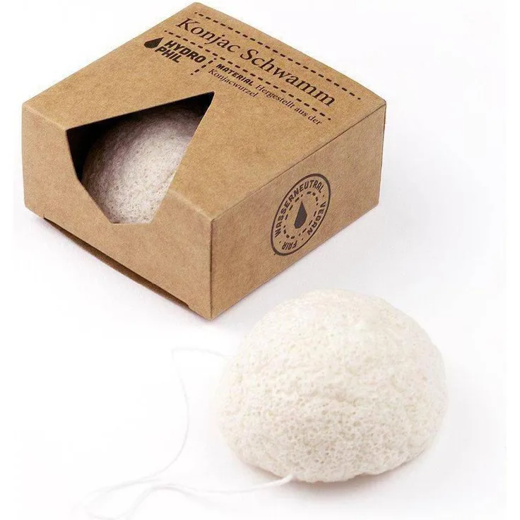 HYDROPHIL, Water neutral Konjac sponge, 1 Stück zur Reinigung des Gesichts mit peelender Wirkung