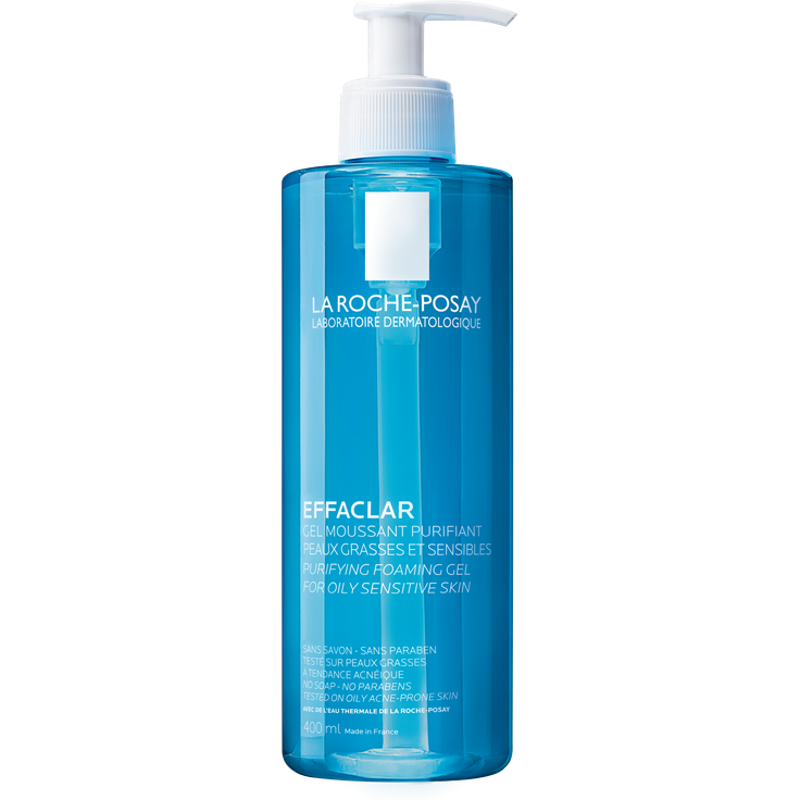 La Roche-Posay Gel Effaclar Gel Moussant Purifiante 400 ml, Reinigungsmousse für unreine und fettige Haut