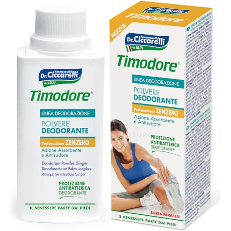 Dr.Ciccarelli Dottor Ciccarelli Timodore deodorant für Füsse in Puder form Ingwer 75 g – Bild 1