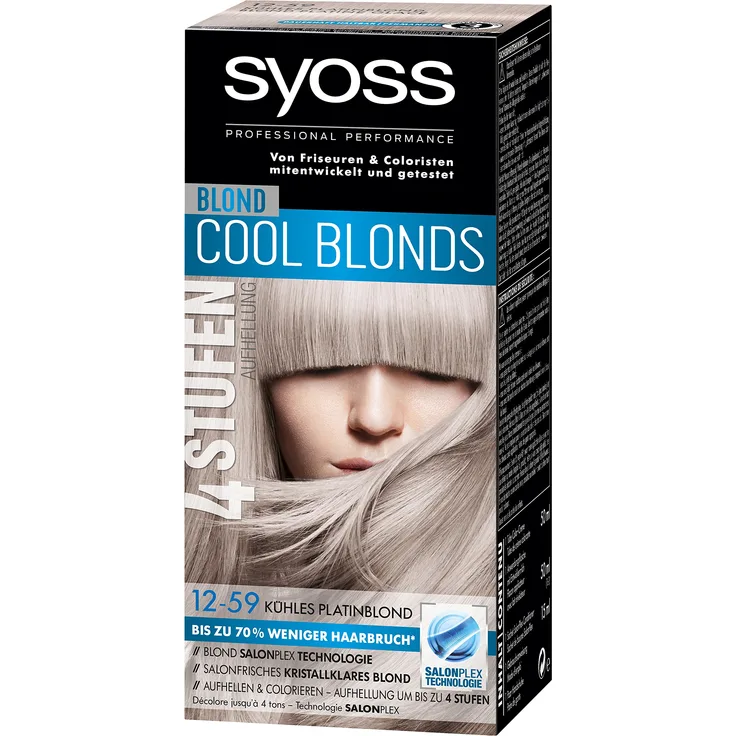 Syoss Blond Cool Blonds Haarfarbe 12-59 Kühles Platinblond Stufe 3 3 x 115 ml