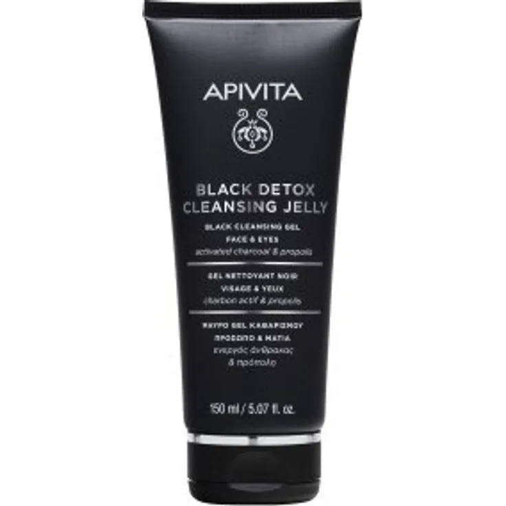 Apivita Face Care Cleanser Black Detox Cleansing Jelly Gel Gesicht & Augen 150 ml, Textur: Gel 