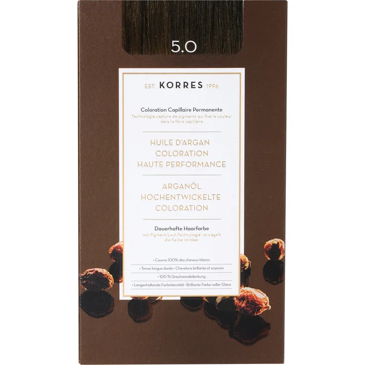 Korres Argan Oil Hair Colorant 5.0 Hellbraun 145 ml