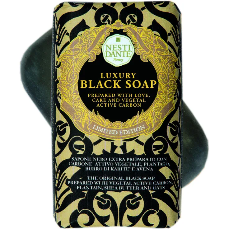 Nesti Dante Luxury Black Soap mit Aktivkohle 250 g für Alle Hauttypen geeignet