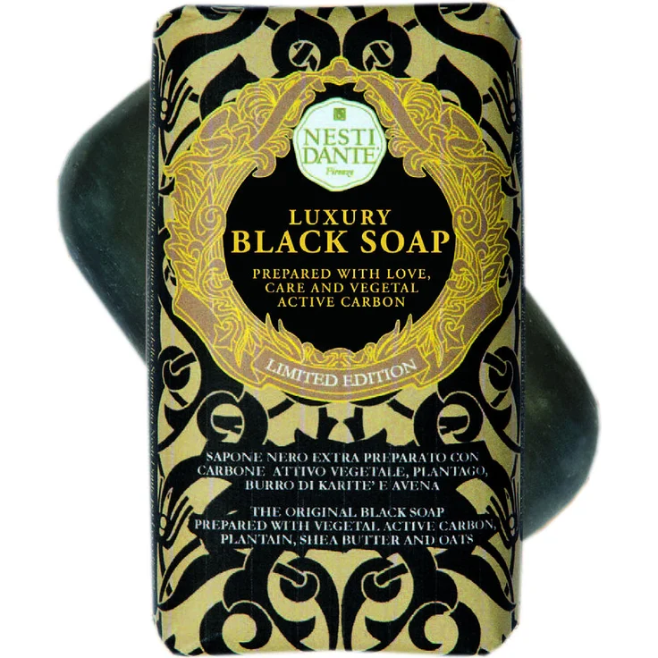 Nesti Dante Luxury Black Soap mit Aktivkohle 250 g für Alle Hauttypen geeignet – Bild 1