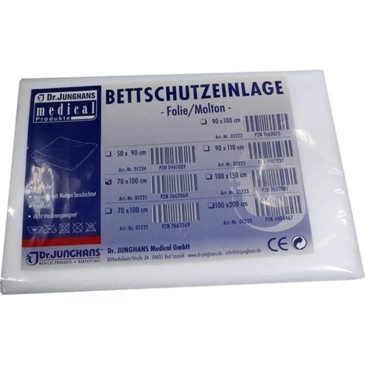 Dr. Junghans Medical Bettschutzeinlage Folie Molton 70x100 cm 1 St.