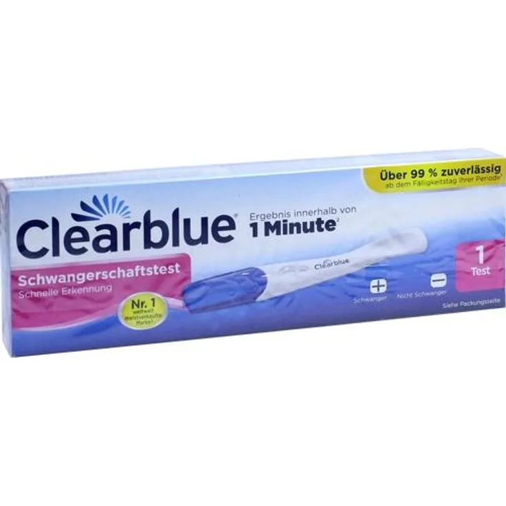 Clearblue Schwangerschaftstest schnelle Erkennung 1 Stück, schnell, unkompliziert und zuverlässig