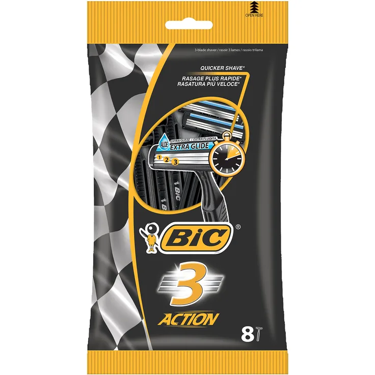 BIC Nummer 3 Action Einweg-Rasierer, 8 Stück