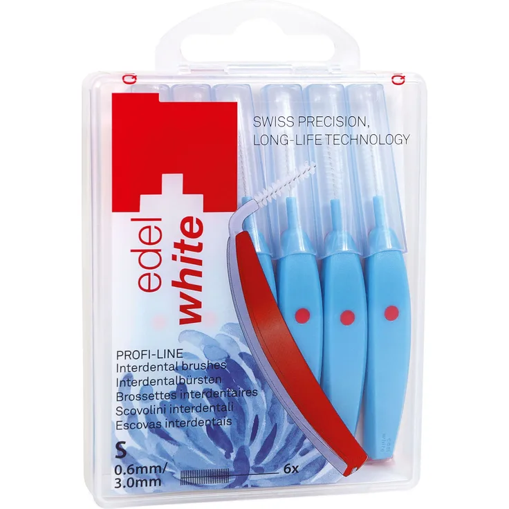 Edel&White Interdentalbürsten S 0,6 mm 6 Stück zur gründlichen Zahnzwischenraumreinigung Interdentalbürsten Biegbar