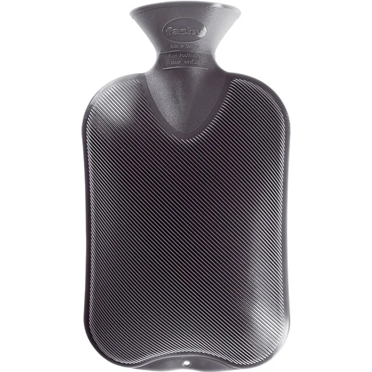 Fashy 35674.0 Wärmflasche Thermoplast- Wärmeflasche Doppellamelle, geruchsneutral, recyclingfähig, robust und langlebig, fugenloser, schmaler Flaschenhals 2,0 Liter, anthrazit - Preisvergleich
