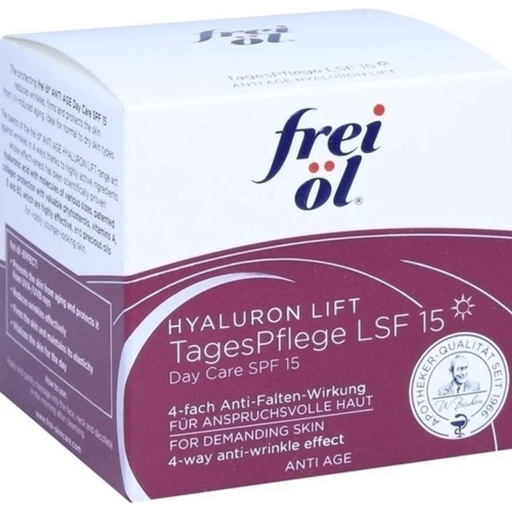 Frei Öl Anti-Age Hyaluron Lift Tagespflege SPF 15 50 ml Tagespflege für Damen und Herren – Bild 1