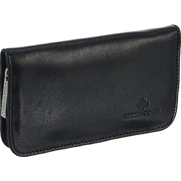 Windrose Nappa Manicure Reißverschluss Etui 15 cm - schwarz