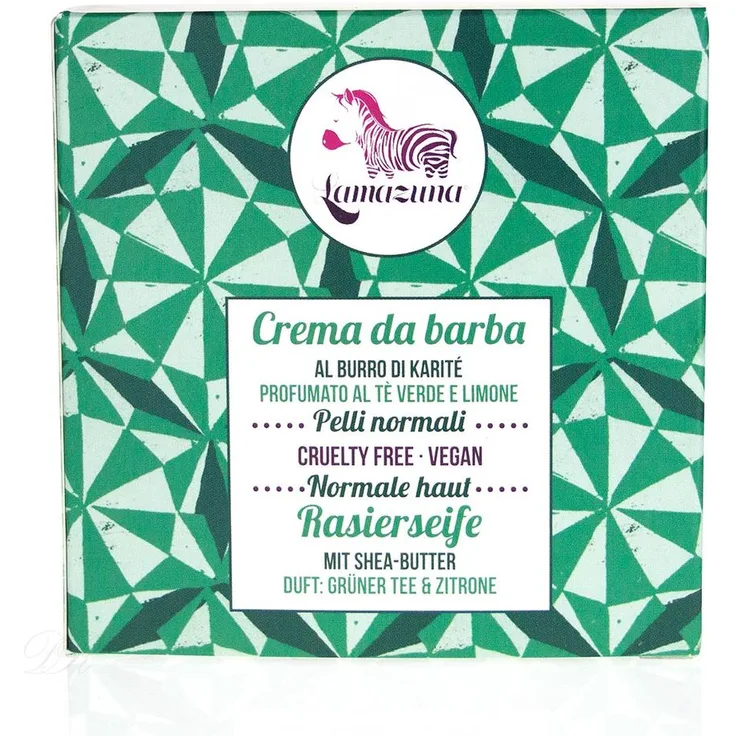 Lamazuna Lamazuna Rasierseife Vegan normale Haut grüner Tee und Zitrone 55 g