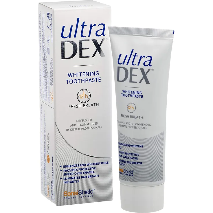 Ultradex Recalcifying and Whitening Toothpaste 75 ml, mit Whitening-Effekt für eine sanfte Zahnaufhellung