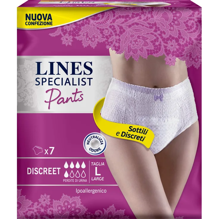 Lines Einlagen für Inkontinenz Lines Specialist Pants Discreet Größe L 2 Packungen mit 7 Stücke