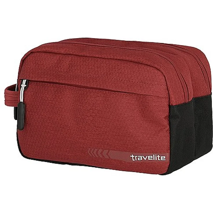 travelite Handgepäck Kosmetiktasche, Gepäck Serie KICK OFF: Praktische Kulturtasche für Urlaub und Sport, 006920-10, 26 cm, 5 Liter, rot – Bild 1