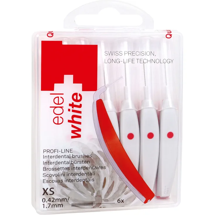 Edel&White Interdental Brush XS 0.42mm 6 Stück zur gründlichen Zahnzwischenraumreinigung Interdentalbürsten Biegbar