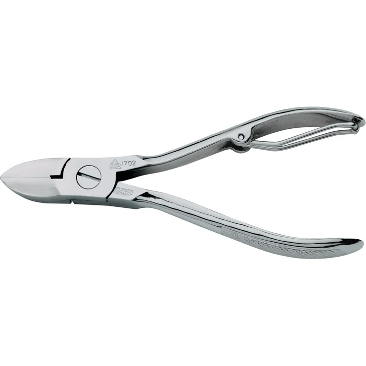 Erbe Nagelzange vernickelt 10,5 cm, zum Präzisen Kürzen von harten Finger- und Fußnägeln, mit Drahtfeder, aus vernickeltem Stahl