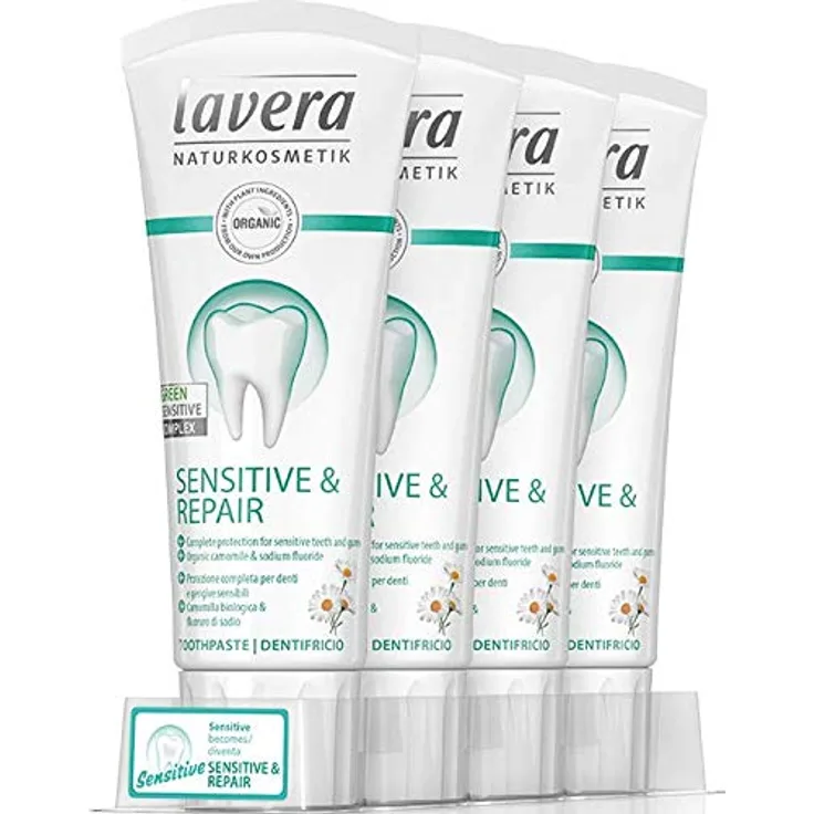 Lavera Zahnpasta empfindlich und repariert 300 ml, für saubere Zähne & frischen Atem