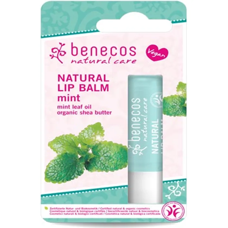 Benecos Natural Lip Balm Minze 4,8 g, für gepflegte Lippen
