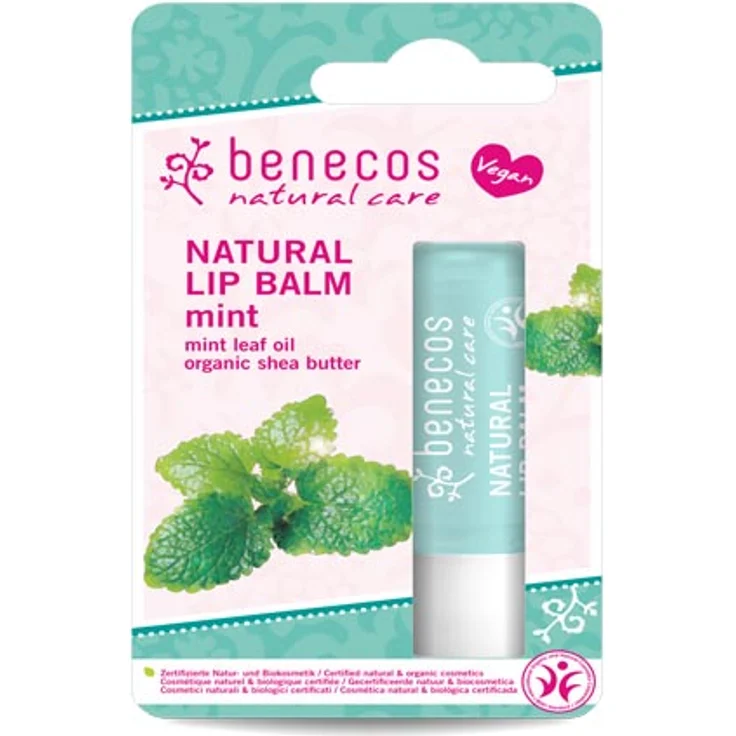 Benecos Natural Lip Balm Minze 4,8 g, für gepflegte Lippen