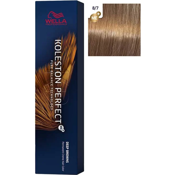 Wella Professionals Koleston Perfect Me + Deep Browns 8-7 Hellblond Braun, 60 ml – Bild 1