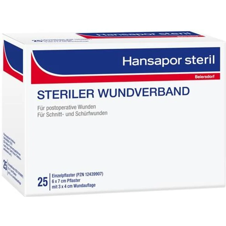 Beiersdorf Hansapor steril Wundverband 6x7 cm 25 St.
