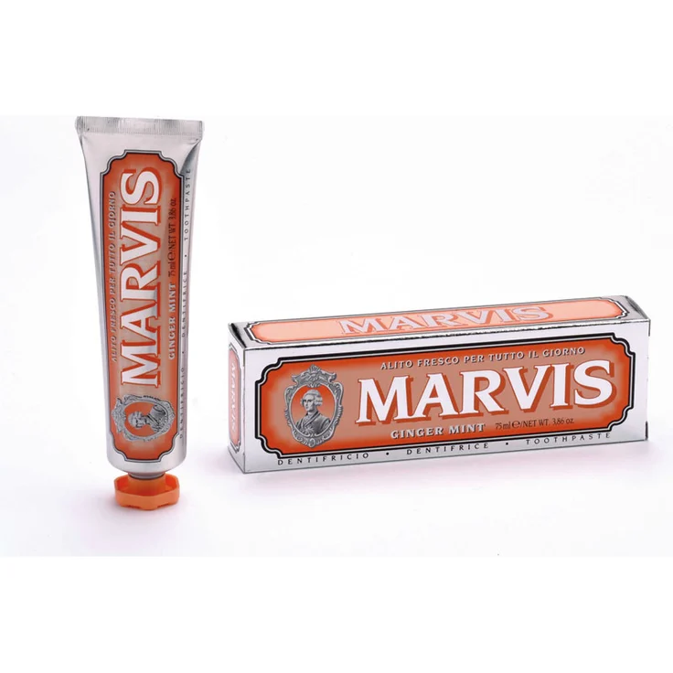 Marvis Ginger Mint 75 ml, mit Ingwer-Minz-Geschmack, für saubere Zähne & frischen Atem – Bild 3
