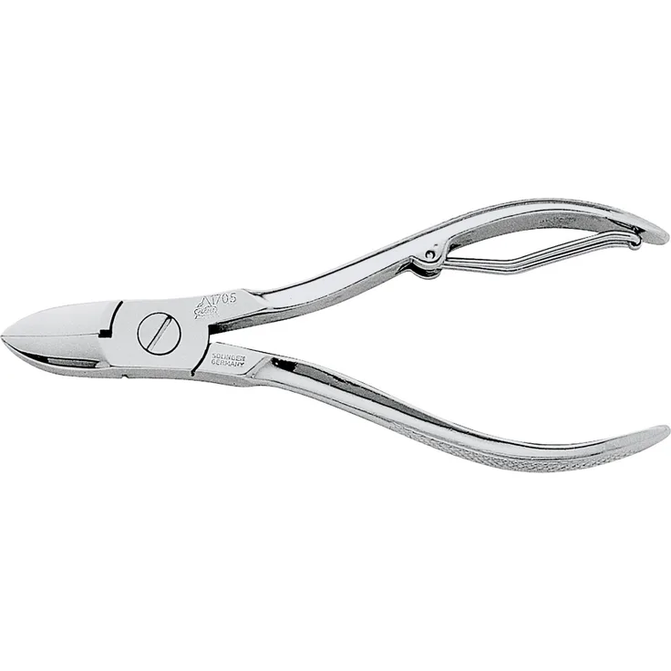 Erbe Nagelzange vernickelt 12 cm, zum Präzisen Kürzen von harten Finger- und Fußnägeln, mit Drahtfeder, aus vernickeltem Stahl