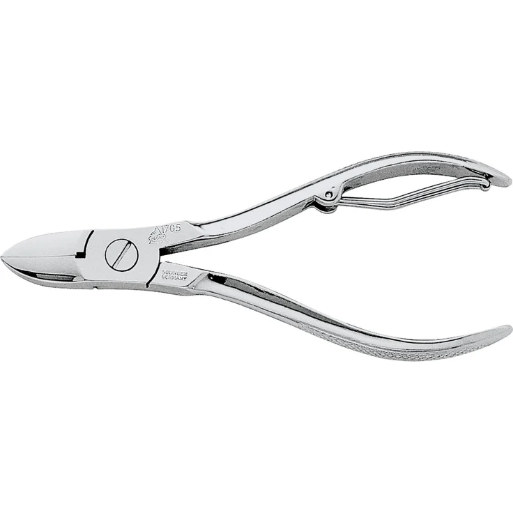 Erbe Nagelzange vernickelt 12 cm, zum Präzisen Kürzen von harten Finger- und Fußnägeln, mit Drahtfeder, aus vernickeltem Stahl