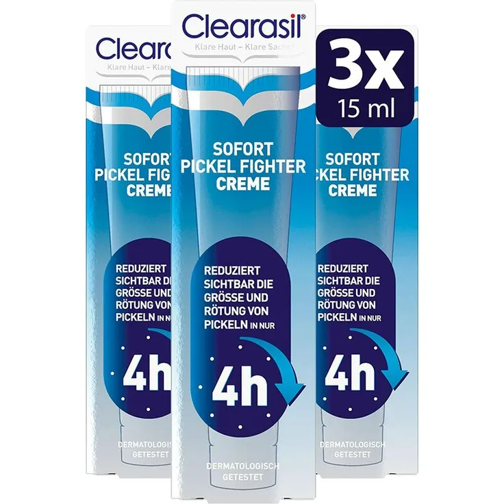 Clearasil Sofort Pickel Fighter Sos Creme Gegen Mitesser & Unreine Haut 3X 15 ml - Clearasil mit pflegender Wirkung