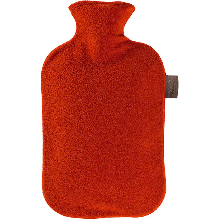 Fashy 6530 42 Wärmflasche, 2.0 L, Vliesbezug, Thermoplast, cranberry