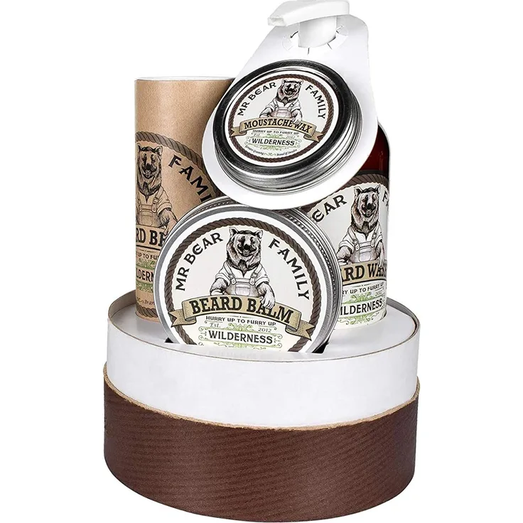 Mr. Bear Family Beard Kit Wilderness, Mr. Bear Family Beard Brew Wilderness Bartöl 30 ml, Mr. Bear Family Beard Balm Wilderness Bartbalsam 30 ml, Mr. Bear Family Moustache Wax Wilderness Bartwachs 30 ml