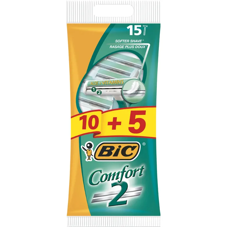 BIC Herren-Rasierer Comfort 2, 15 Stück