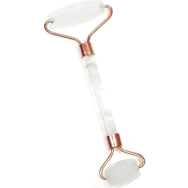 zoeayla Zoë Ayla Gesichts Roll-on Facial Roller Clear Quartz für Massagen gegen Spannungen und Stress, gegen feine Linien und Fältchen