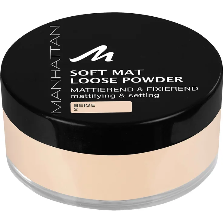 Manhattan Cosmetics Soft Mat Loose Powder Loses Puder Zum Mattieren Und Baken Des Teints Farbe Beige 2 20 g