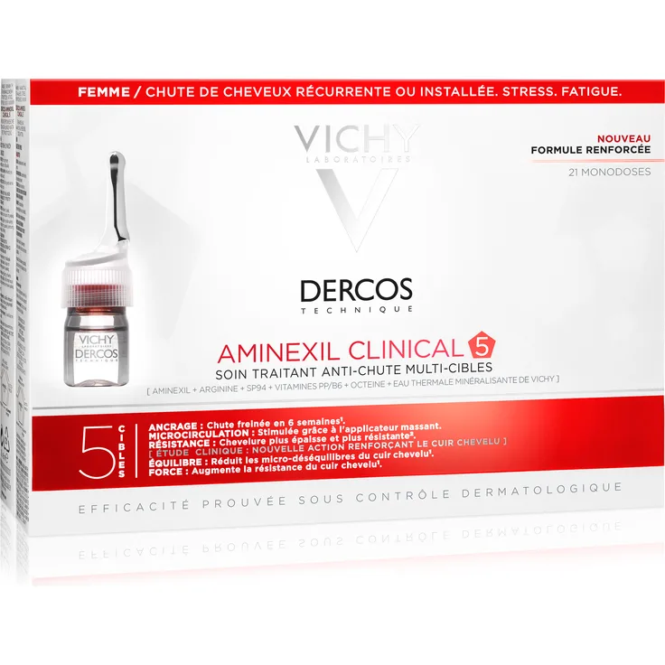 Vichy Ampullen Dercos Aminexil Clinical Multi-Target Anti-Hair Loss Treating für Frauen 21x6ml 126 ml