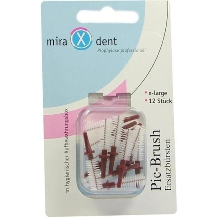 Miradent Interd.Pic-Brush Ersatzb.x-large bordeaux 12 St., für ein strahlend sauberes Lächeln