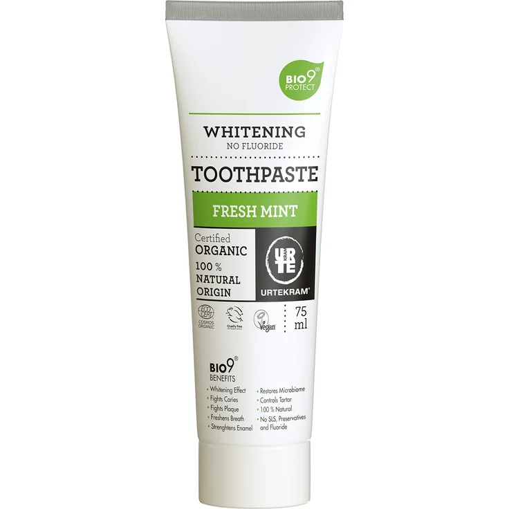 Urtekram Bio9 Fresh Mint Bio-Zahnpaste Minzgeschmack 75 ml, für saubere Zähne & frischen Atem – Bild 1